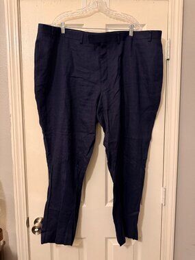 Lauren Ralph Lauren Men's 48W Navy 100% Linen Dress Pants